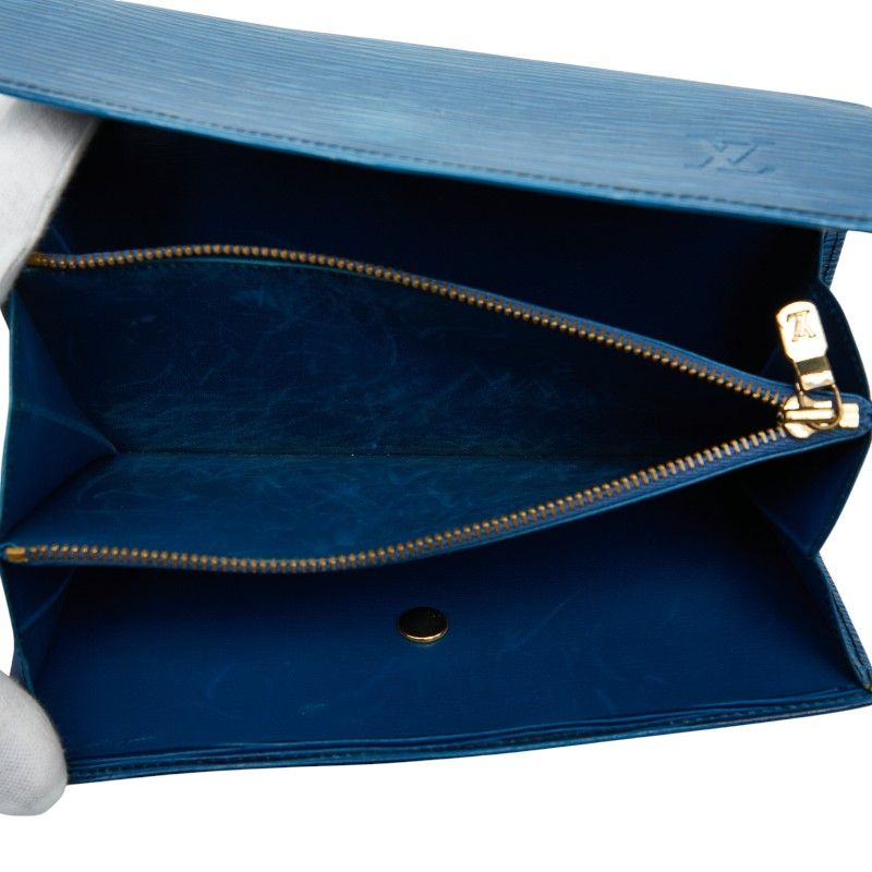 Louis Vuitton Epi Pochette Porte Monet Cles Toledo Blue Leather — view 7