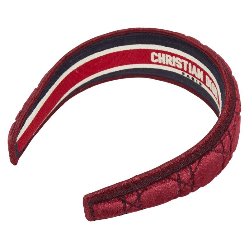 Dior Cannage Headband Hair Wine Red Velour — view 2