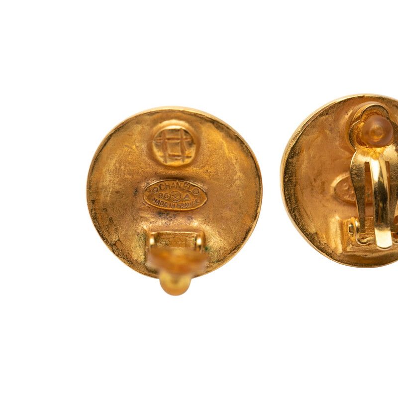 Chanel CC Logo Round Gold Plated — view 4