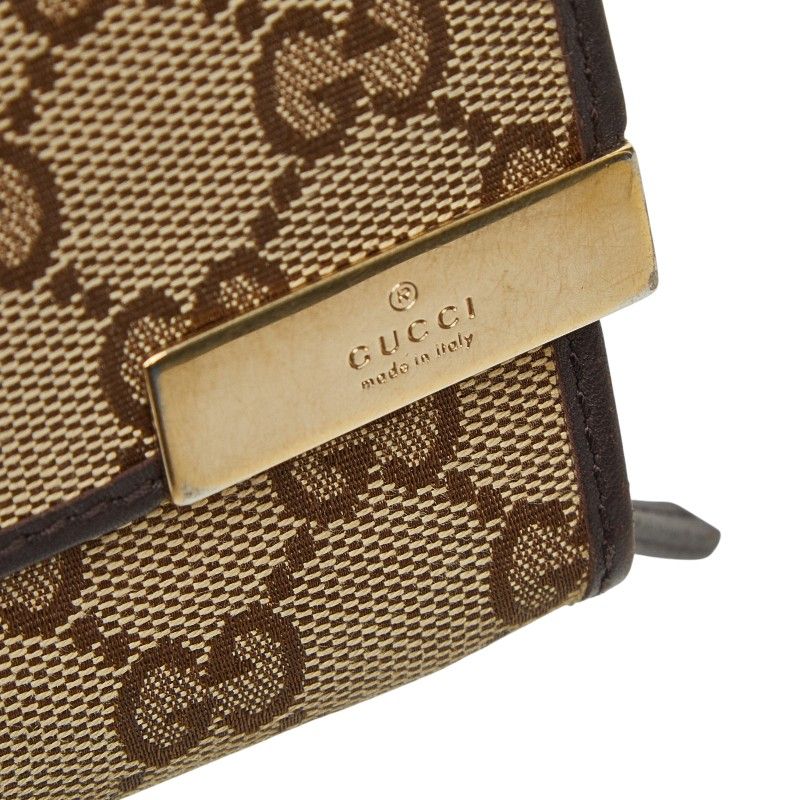 Gucci GG Canvas Chain Wallet Long Beige Brown — view 7