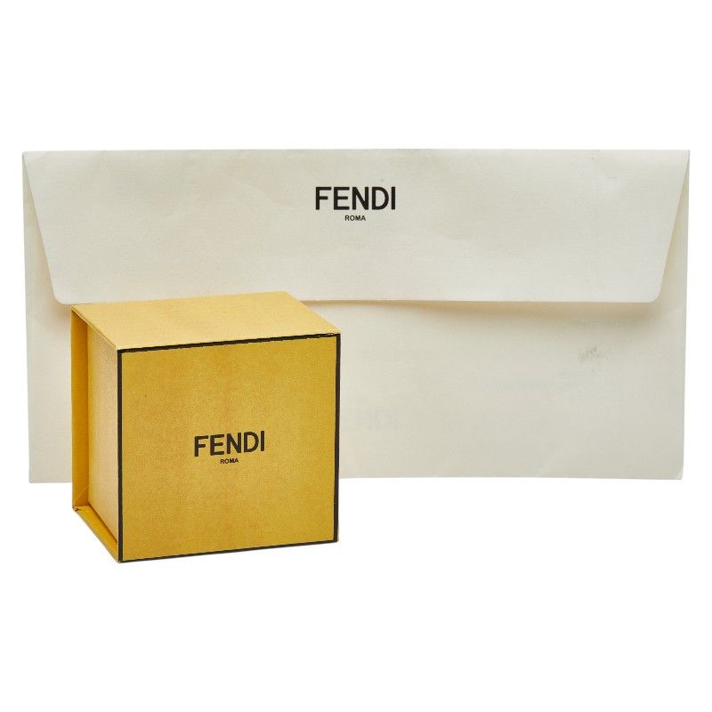 Fendi FF Logo Ring M Gold Silver Plated Metal — view 7