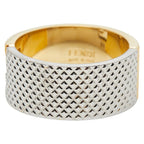 Fendi FF Logo Ring M Gold Silver Plated Metal — view 2