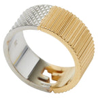 Fendi FF Logo Ring M Gold Silver Plated Metal — view 4