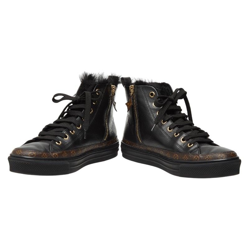 Louis Vuitton Monogram Stella Line High Cut Sneakers Black — view 4