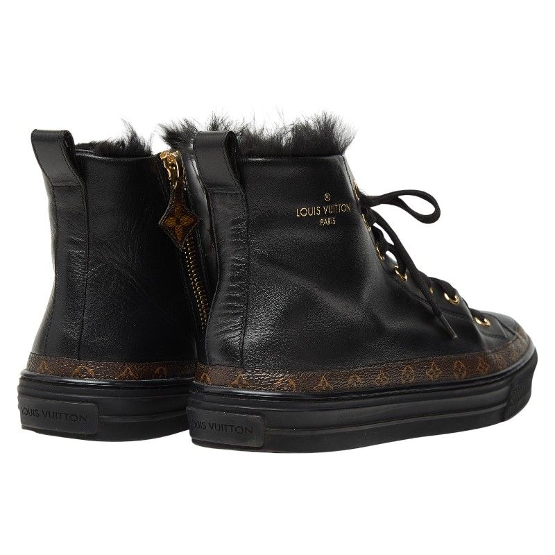 Louis Vuitton Monogram Stella Line High Cut Sneakers Black — view 3