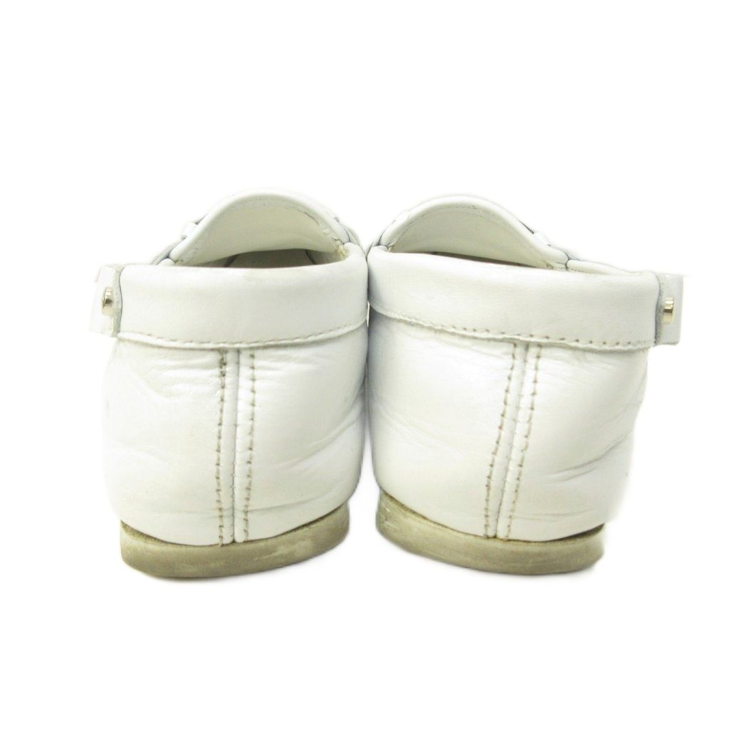 Dior Trotter Loafers Driving Shoes Leather White 35.5 — view 3