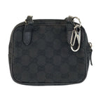 Gucci Black Silver GG Canvas Leather Shoulder Bag Pochette — view 2