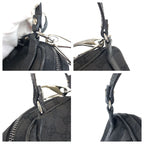 Gucci Black Silver GG Canvas Leather Shoulder Bag Pochette — view 6