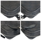 Gucci Black Silver GG Canvas Leather Shoulder Bag Pochette — view 4