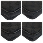Gucci Black Silver GG Canvas Leather Shoulder Bag Pochette — view 3