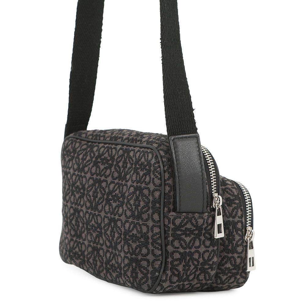 Loewe Shoulder Bag Repeat Anagram Mini Pochette Canvas Chaco Le Grey-black — view 2
