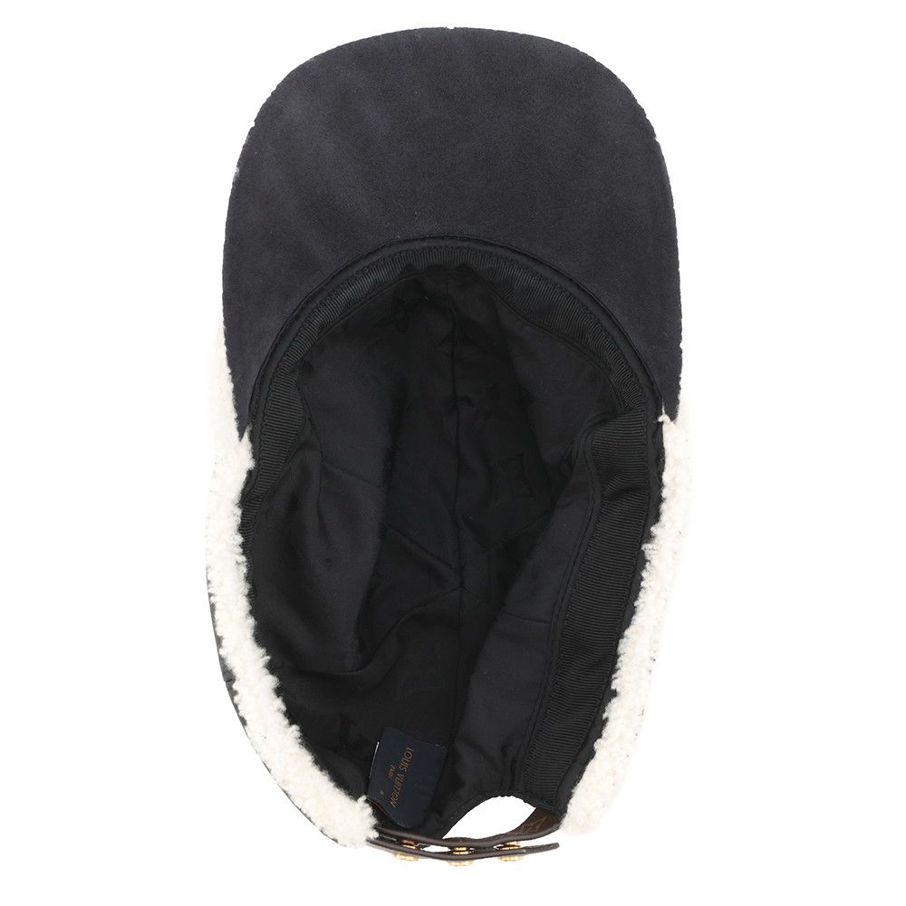 Louis Vuitton Cap Sharering Lamb Leather Mouton M Hat Noir Black — view 5