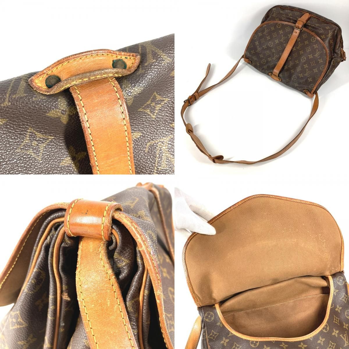 Louis Vuitton Shoulder Bag Saumur 35 Monogram Canvas Brown — view 7
