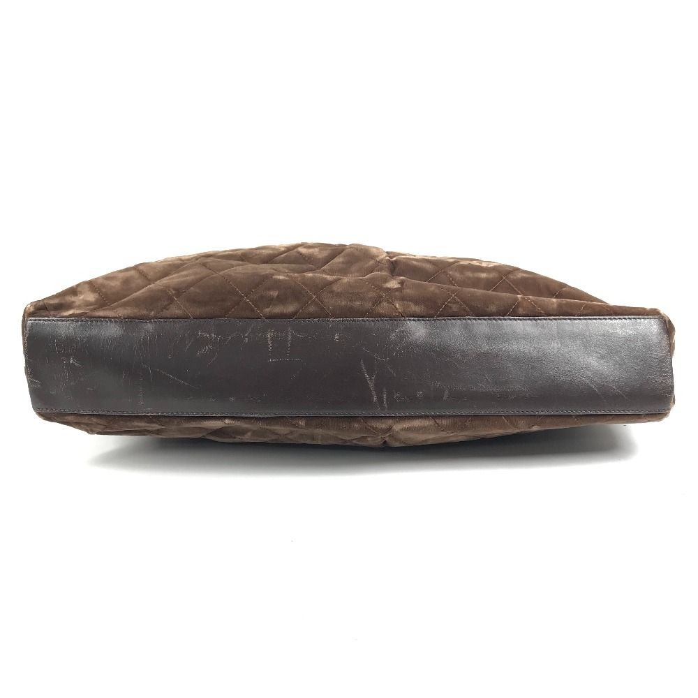 Chanel Handbag CC Logo Quilted Velour Brown — view 5