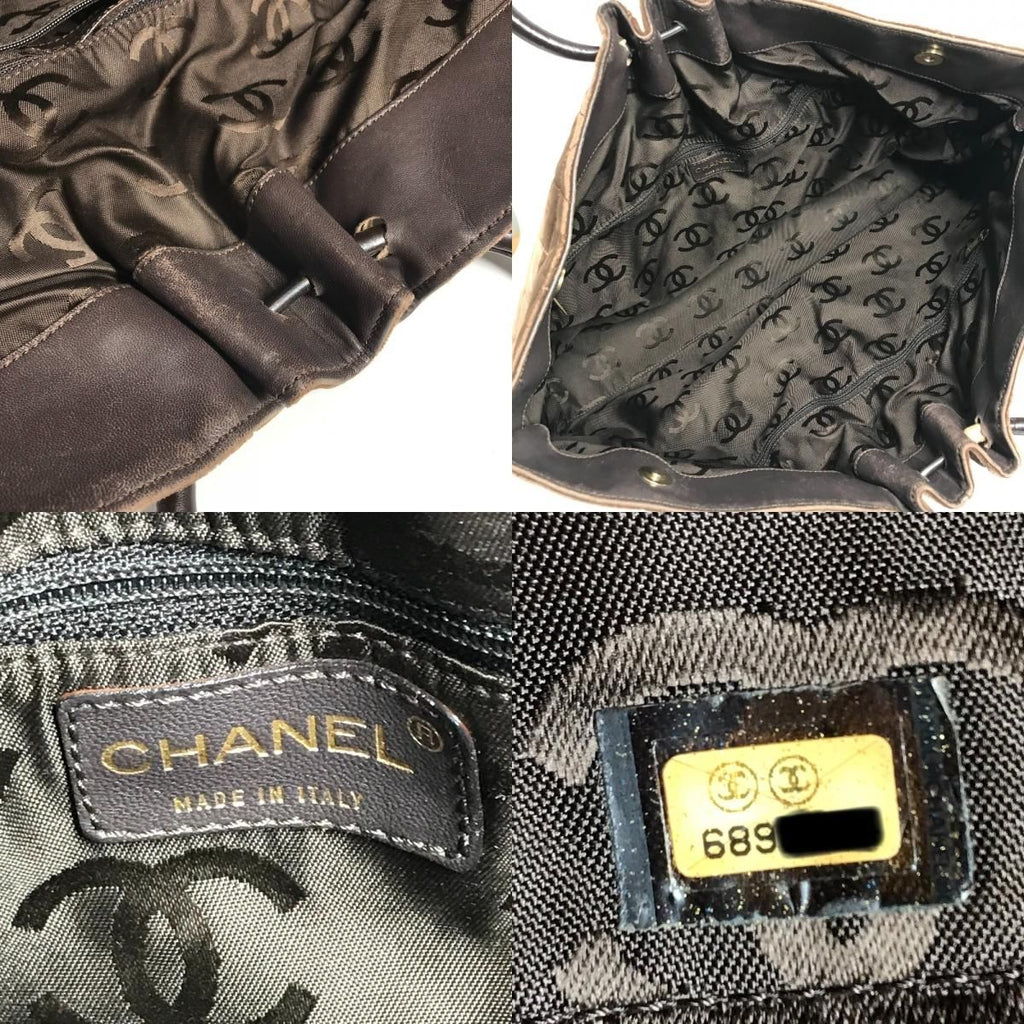 Chanel Handbag CC Logo Quilted Velour Brown — view 8