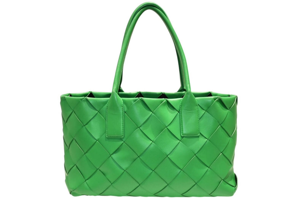 Bottega Veneta Intrecciato Handbag Green Calfskin Gold
