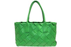 Bottega Veneta Intrecciato Handbag Green Calfskin Gold