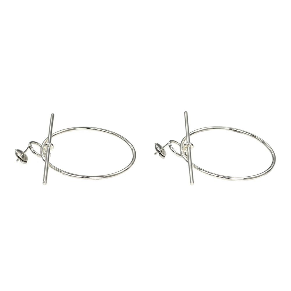Hermes Earrings Loop MM Silver — view 3