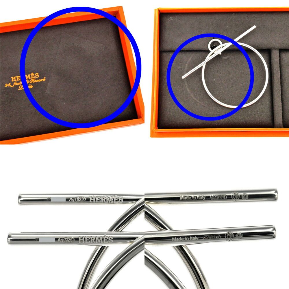 Hermes Earrings Loop MM Silver — view 9
