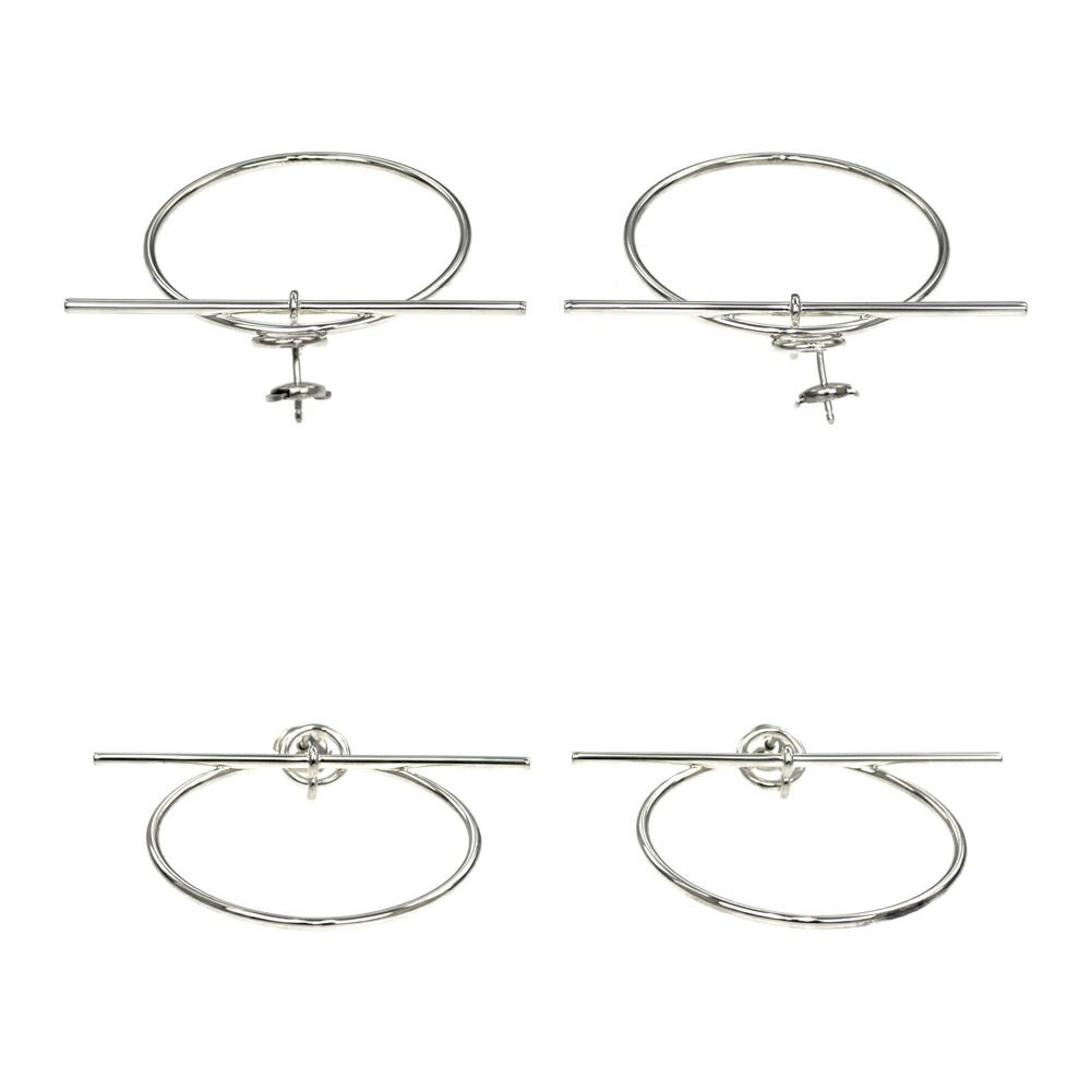 Hermes Earrings Loop MM Silver — view 5