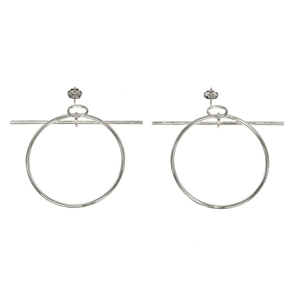 Hermes Earrings Loop MM Silver — view 2