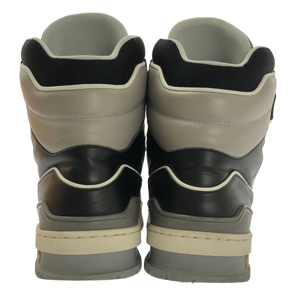 Louis Vuitton LV Trainer Leather High Cut Sneakers 7.5 Black Gray — view 3