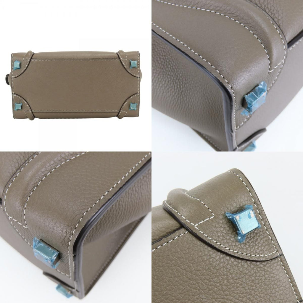 Celine Tote Micro Luggage Leather Grey Silver — view 4