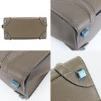 Celine Tote Micro Luggage Leather Grey Silver — view 4