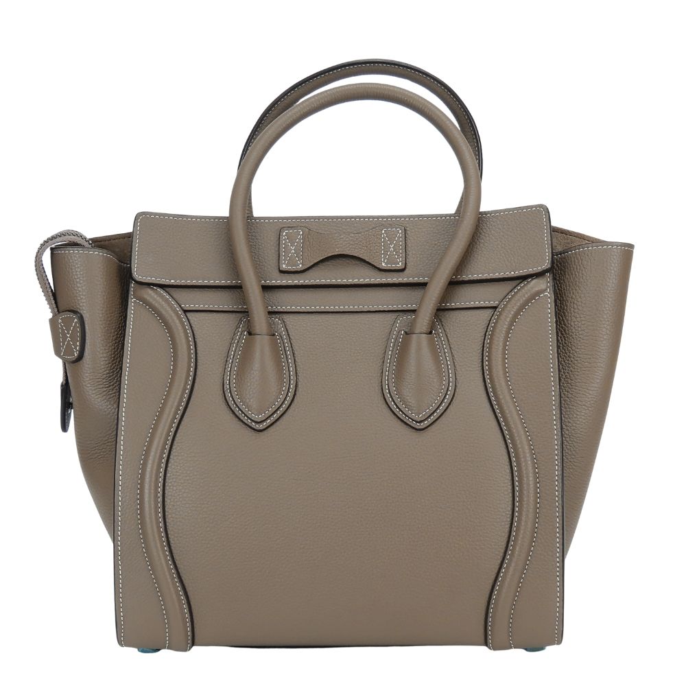 Celine Tote Micro Luggage Leather Grey Silver — view 3