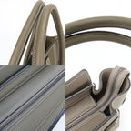 Celine Tote Micro Luggage Leather Grey Silver — view 6