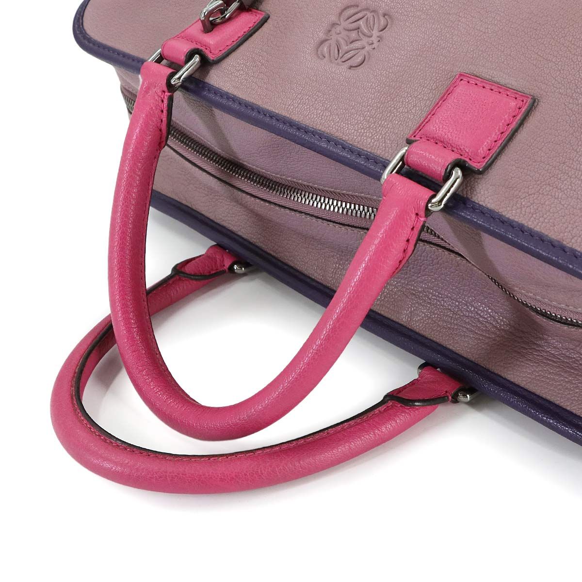 Loewe Amazona 36 Hand Bag Leather Pink Purple Silver — view 5