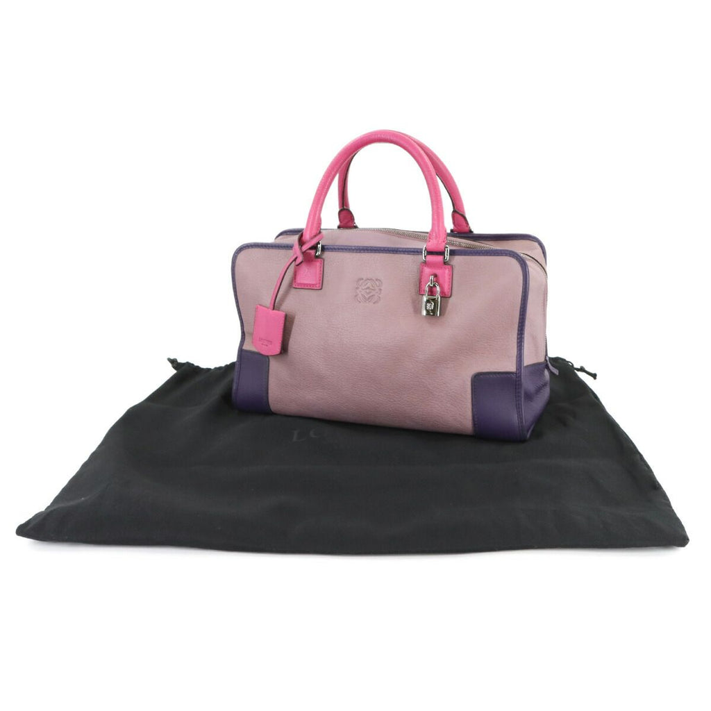 Loewe Amazona 36 Hand Bag Leather Pink Purple Silver — view 2