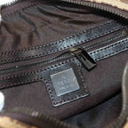 Fendi Zucchino Hand Bag Canvas Leather Beige Brown — view 7