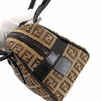 Fendi Zucchino Hand Bag Canvas Leather Beige Brown — view 8