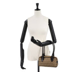 Fendi Zucchino Hand Bag Canvas Leather Beige Brown — view 9