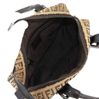 Fendi Zucchino Hand Bag Canvas Leather Beige Brown — view 6