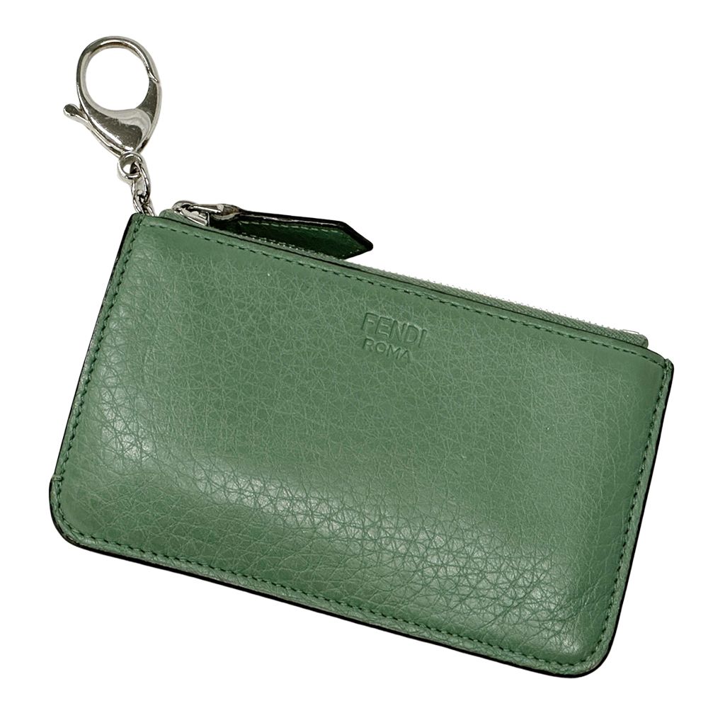 Fendi Wallet Coin Case Leather Fragment Green Card — view 4