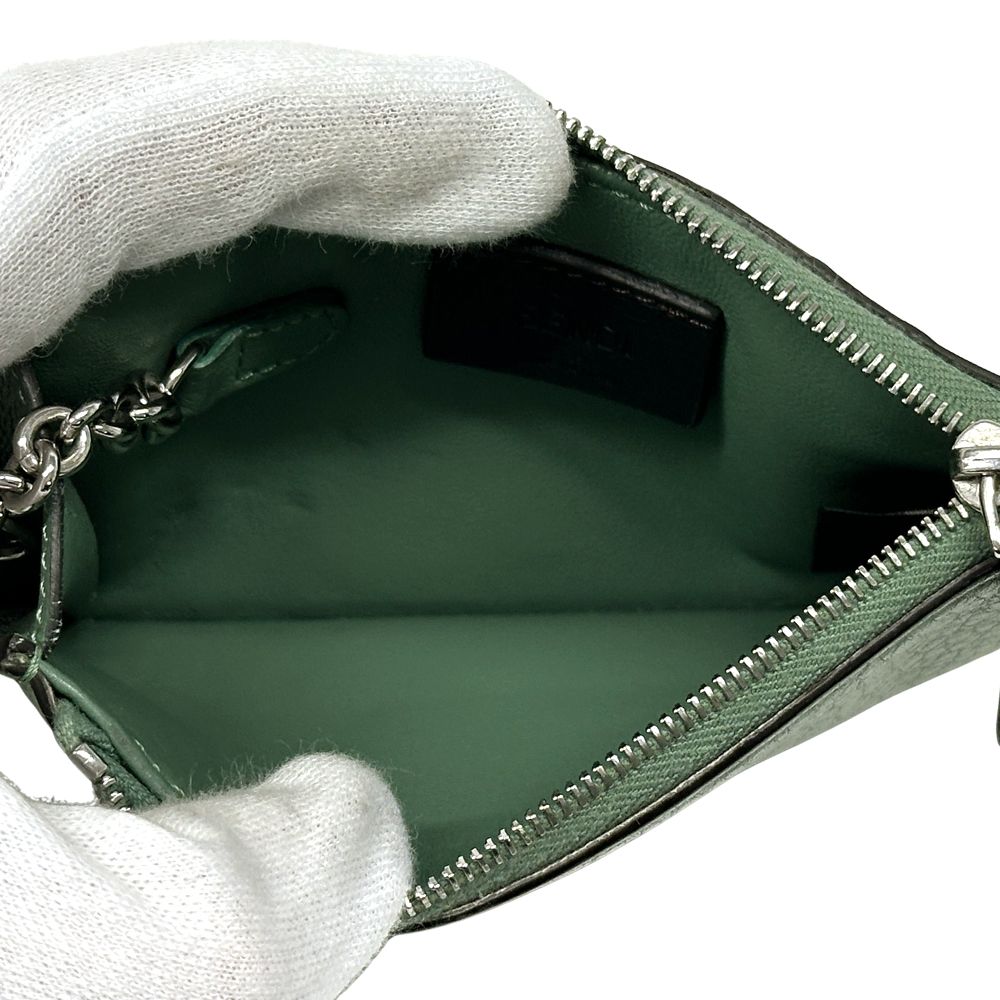 Fendi Wallet Coin Case Leather Fragment Green Card — view 5