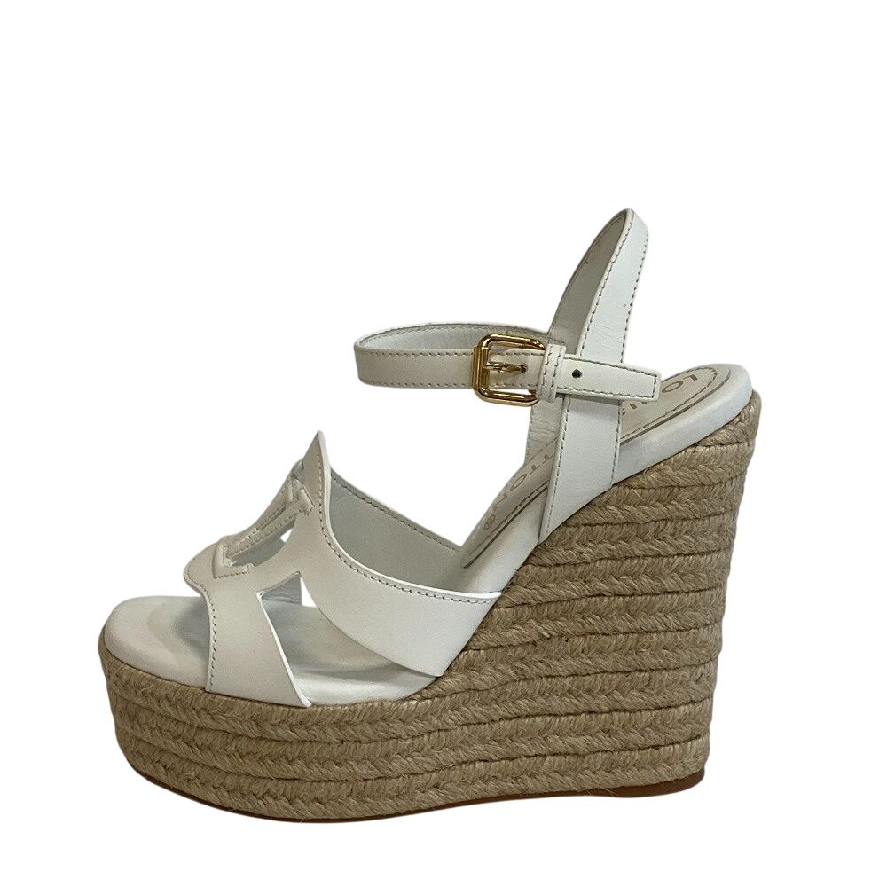 Louis Vuitton Wedge Sole LV Logo Open Toe Espadrille Strap Isola — view 2