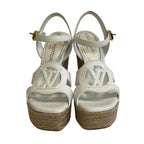 Louis Vuitton Wedge Sole LV Logo Open Toe Espadrille Strap Isola — view 3