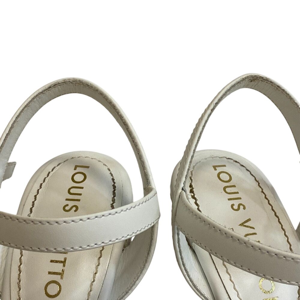 Louis Vuitton Wedge Sole LV Logo Open Toe Espadrille Strap Isola — view 7