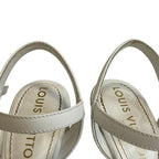 Louis Vuitton Wedge Sole LV Logo Open Toe Espadrille Strap Isola — view 7