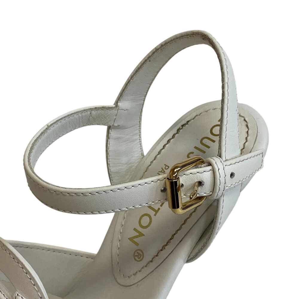 Louis Vuitton Wedge Sole LV Logo Open Toe Espadrille Strap Isola — view 6