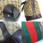 Gucci Handbag Sherry Line GG Canvas Leather Beige Dark Brown — view 3