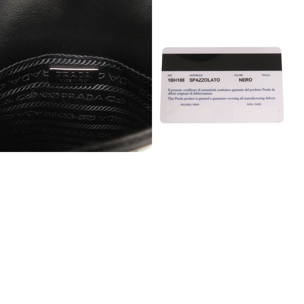 Prada Spazzolato Triangle Logo Leather Black 2-Way Shoulder Bag — view 8