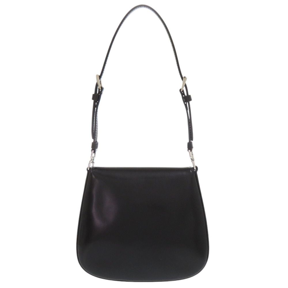 Prada Spazzolato Triangle Logo Leather Black 2-Way Shoulder Bag — view 3