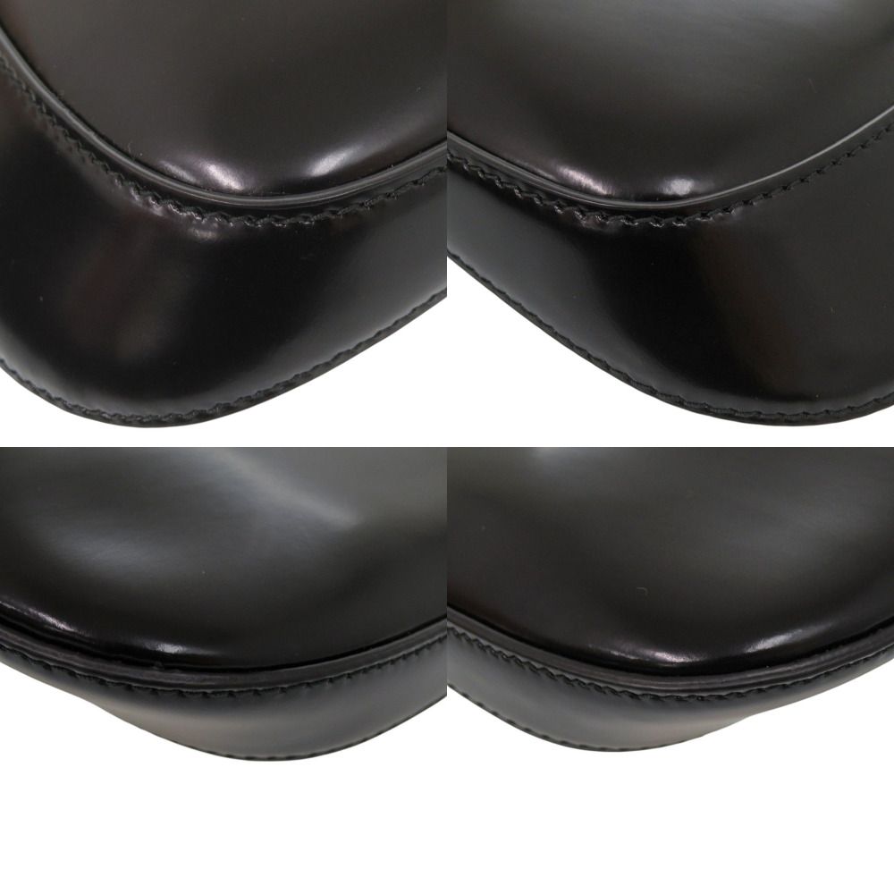 Prada Spazzolato Triangle Logo Leather Black 2-Way Shoulder Bag — view 4
