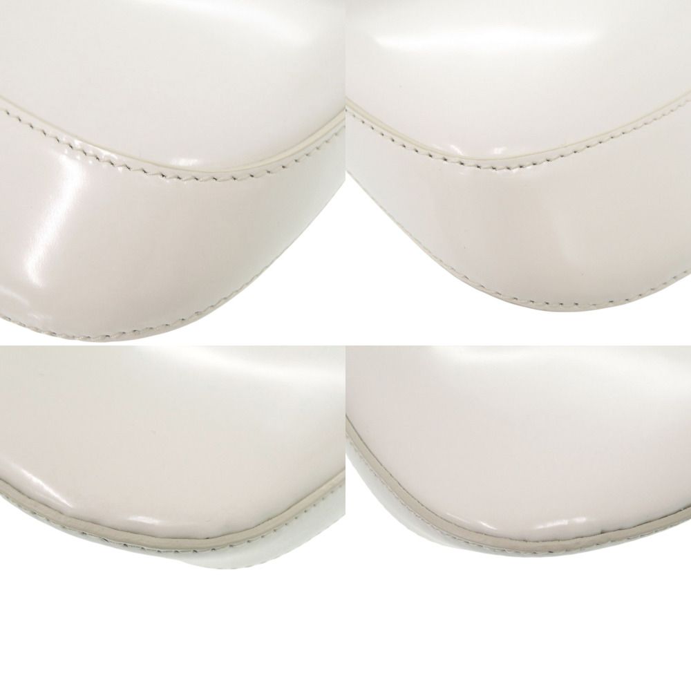Prada Spazzolato Triangle Logo Leather White 2-Way Shoulder Bag — view 4