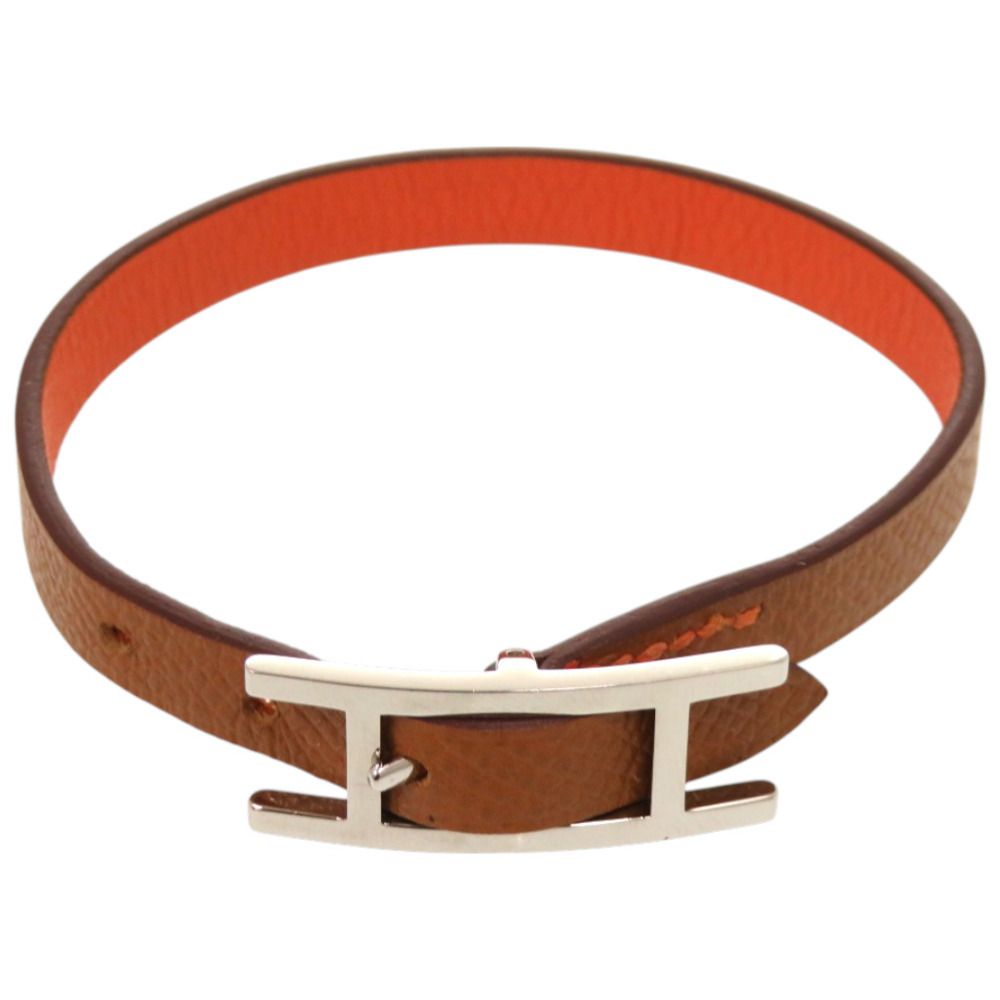 Hermes Behapi Double Tour Swift Metal Orange Bracelet — view 4