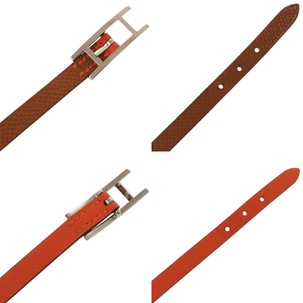 Hermes Behapi Double Tour Swift Metal Orange Bracelet — view 9